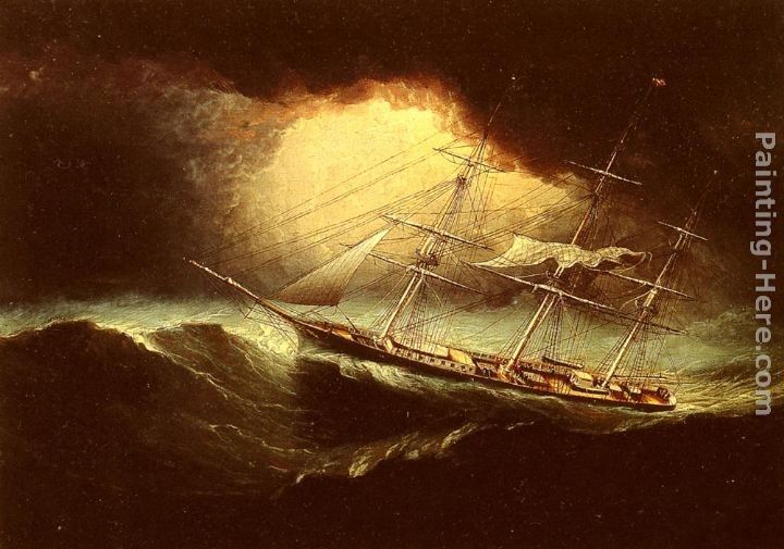 James E. Buttersworth Ship In A Storm